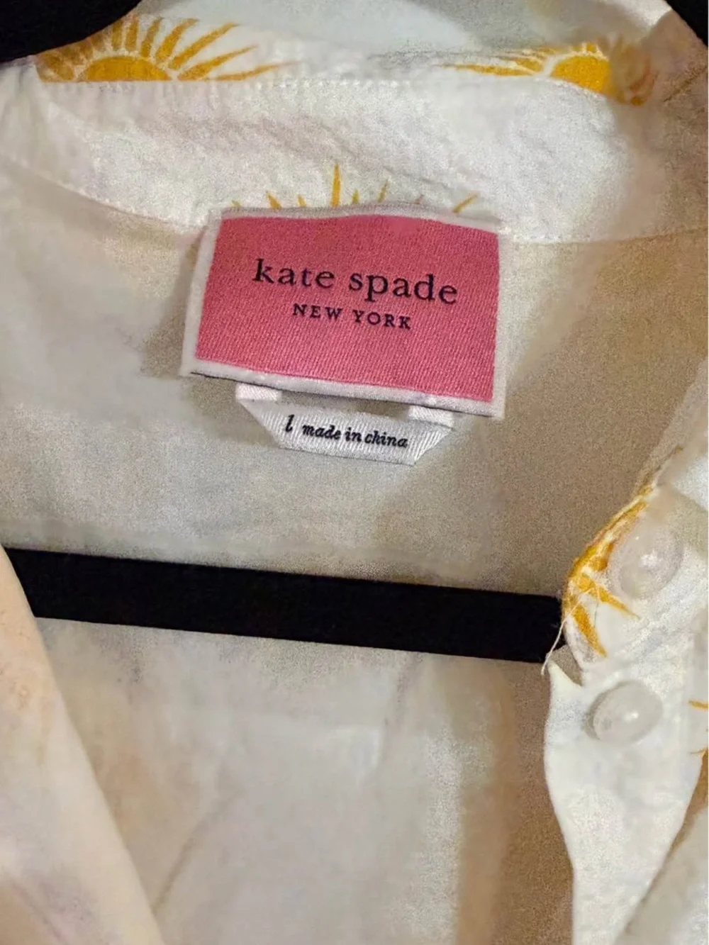 kate spade White Dress with Yellow sun Print